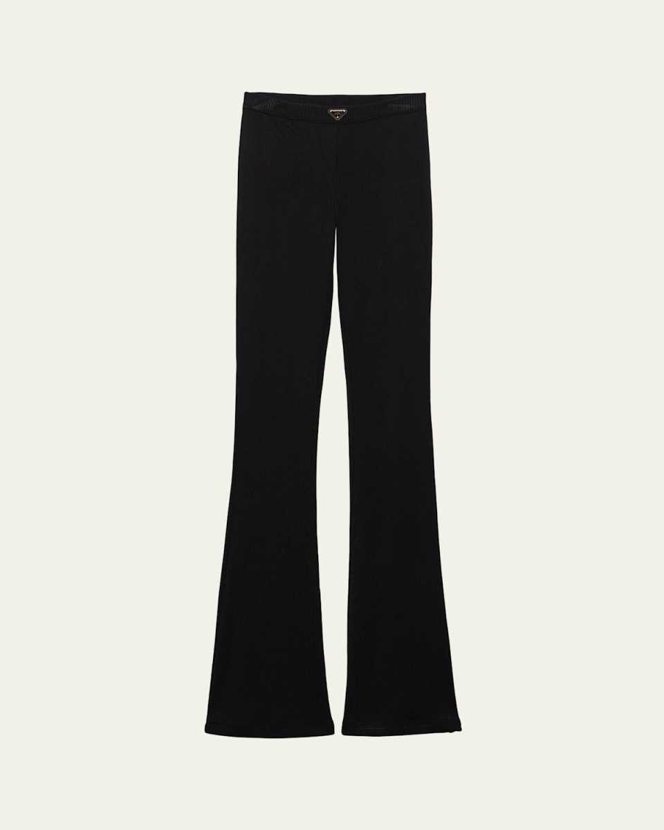 Flared Ribbed Jersey Pants